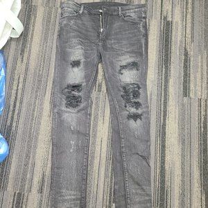 Mnml Distressed Denim Leather Ridge Patched Black… - image 1